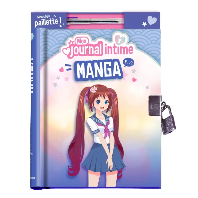 Frigobloc Manga journal intime cadenas stylo pailleté