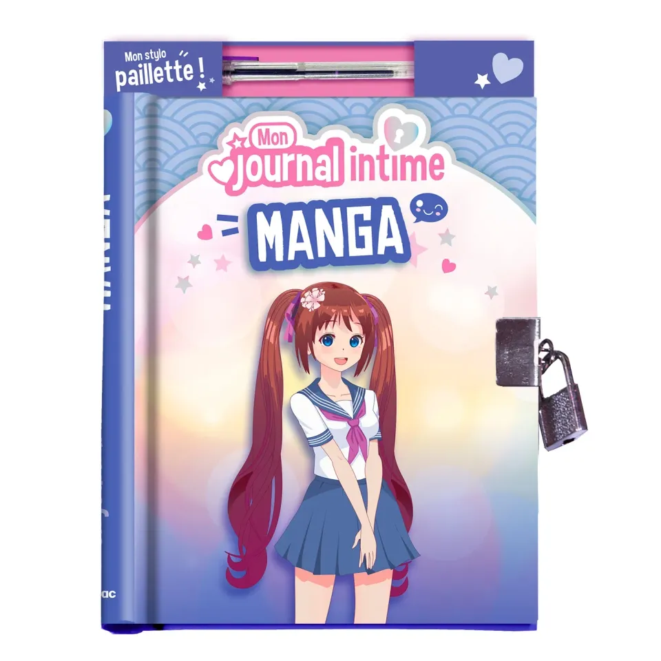 Frigobloc Manga journal intime cadenas stylo pailleté