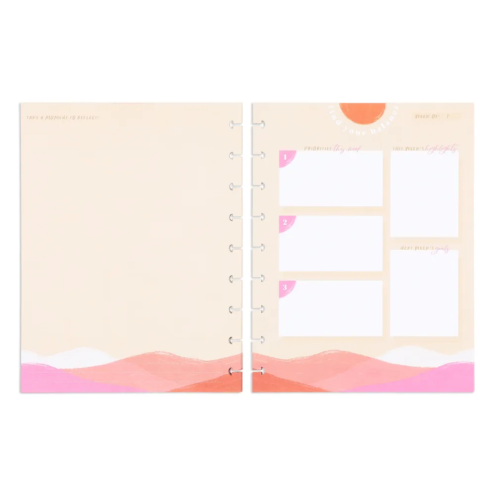 Happy Planner Organic Wellness recharge bien-être 40 feuilles