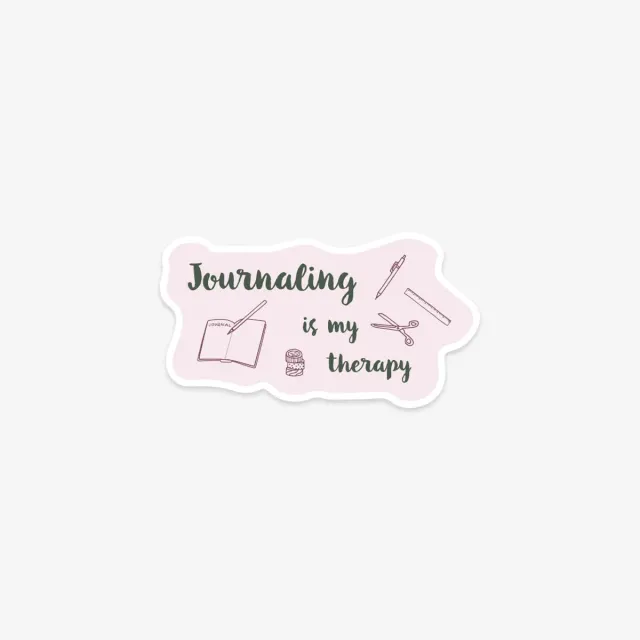 Kartotek Journaling Is My Therapy sticker vinyle mat
