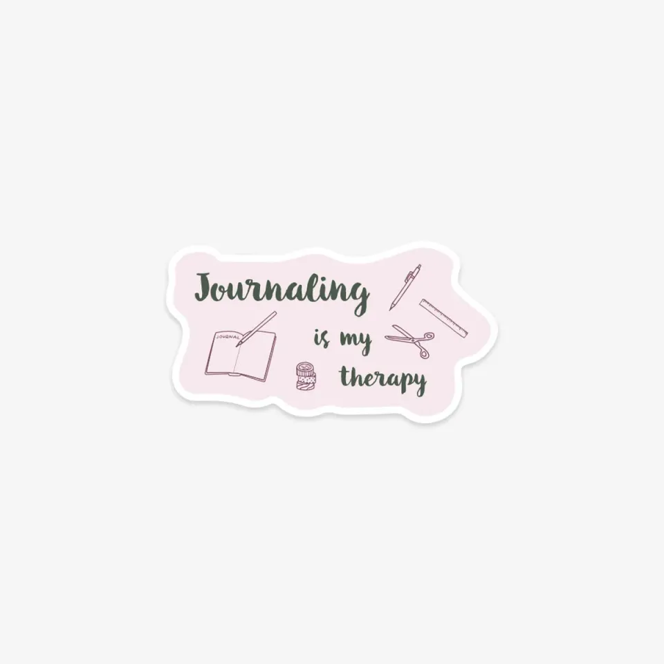 Kartotek Journaling Is My Therapy sticker vinyle mat