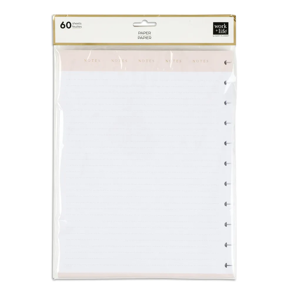 Happy Planner Work + Life Big recharge papier pointillé 60 feuilles