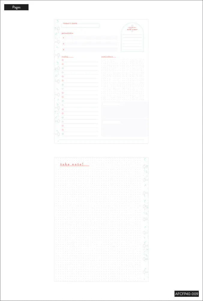 Happy Planner Classic Daily Priorities recharge papier 40 feuilles