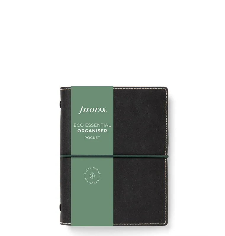 Filofax Eco Essential Organiser Pocket agenda ébène vegan