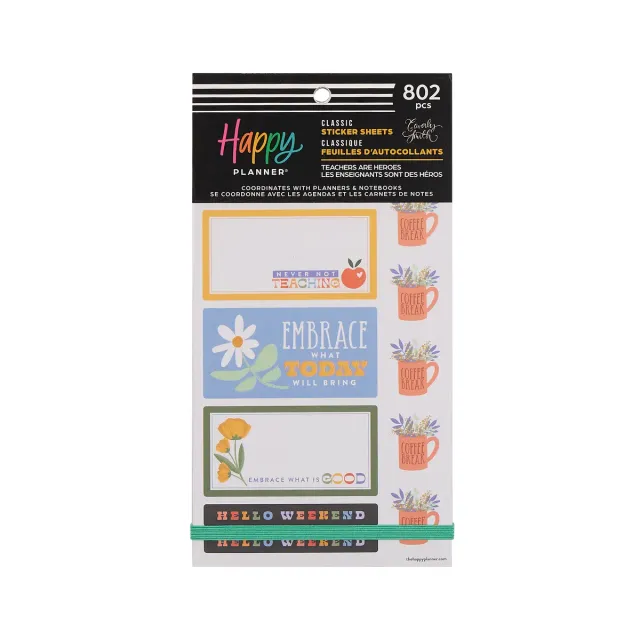Happy Planner Teachers Are Heroes stickers 802 motifs