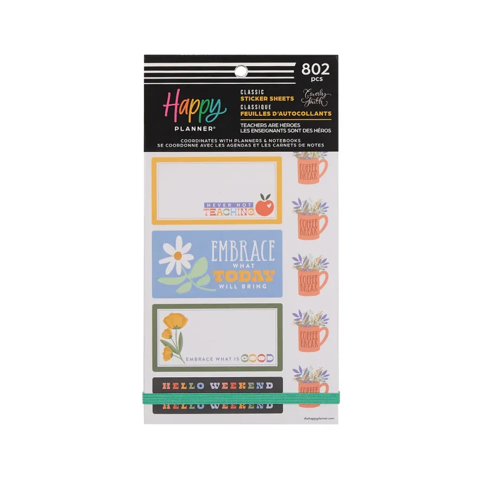 Happy Planner Teachers Are Heroes stickers 802 motifs