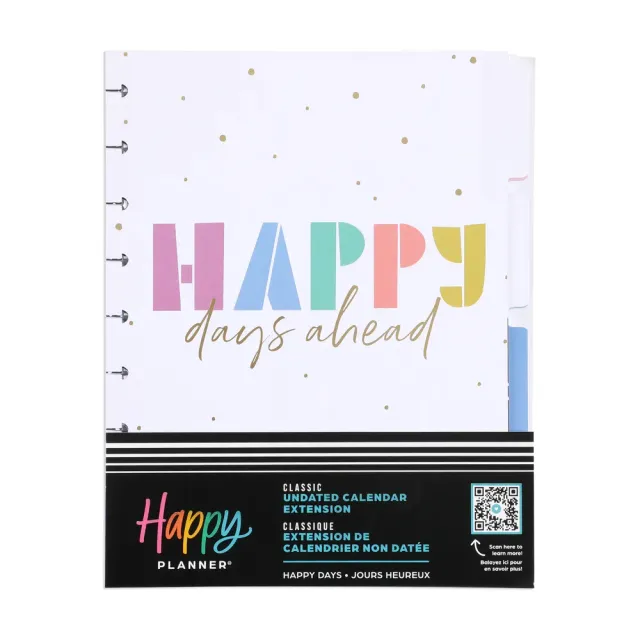 Happy Planner Happy Days recharge agenda Classic vertical 6 mois