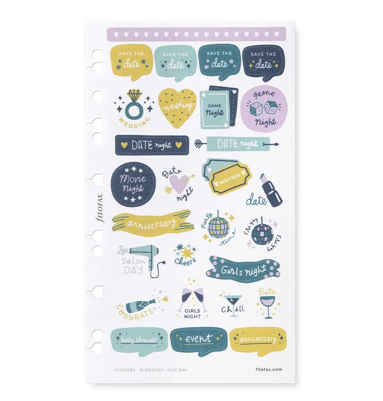 Filofax Everyday Fun Day stickers 6 feuilles