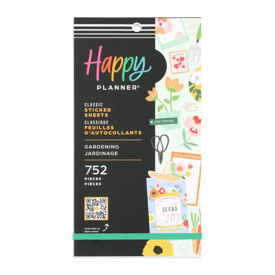 Happy Planner Gardening carnet stickers 30 planches jardin