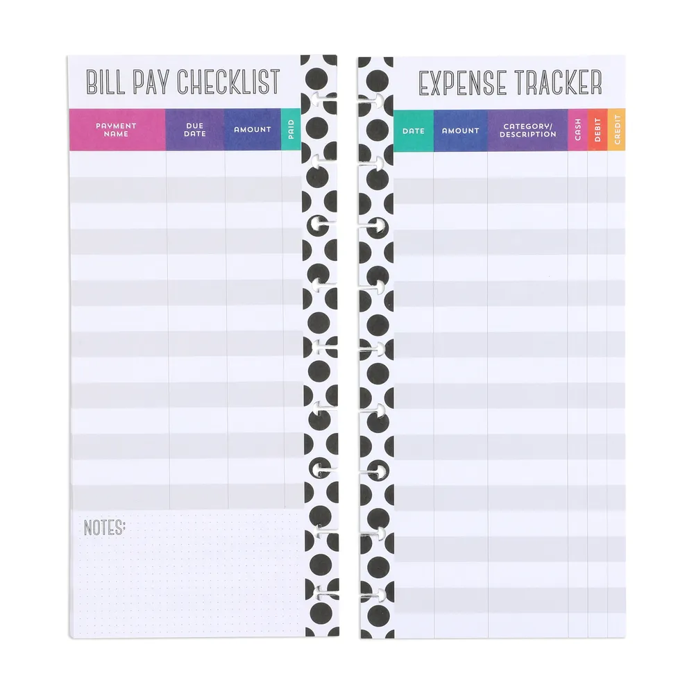 Happy Planner Budget demi-feuille Classic 60 feuilles