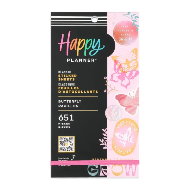 Happy Planner Butterfly Bliss stickers value pack 651 rose