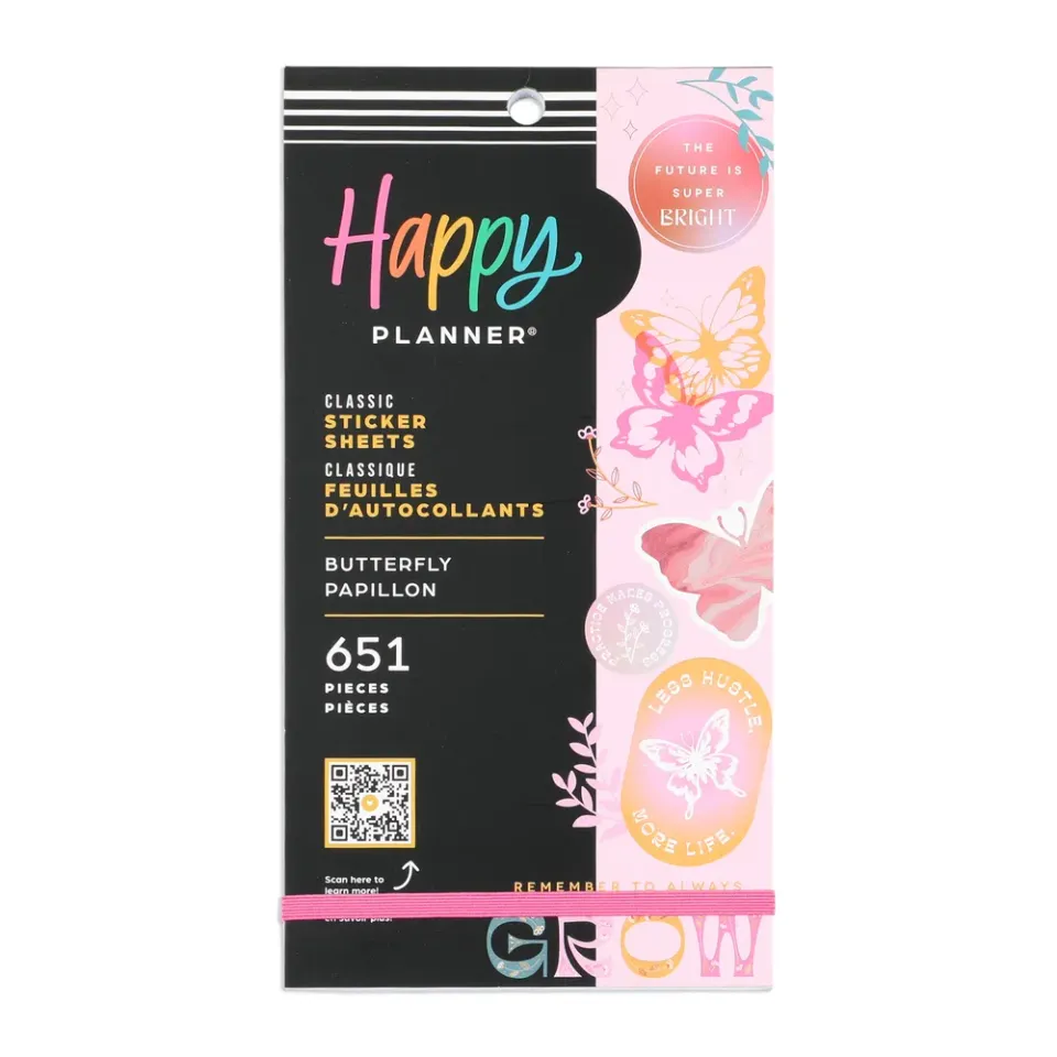 Happy Planner Butterfly Bliss stickers value pack 651 rose