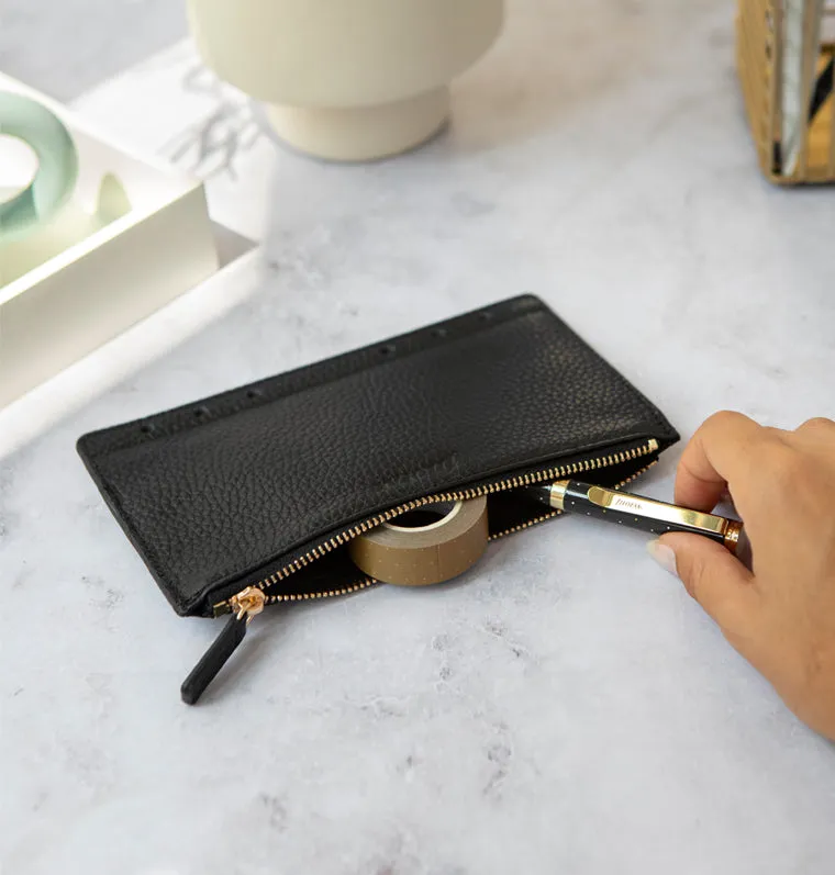 Filofax Classic pochette zippée cuir A5 Personal pleine fleur