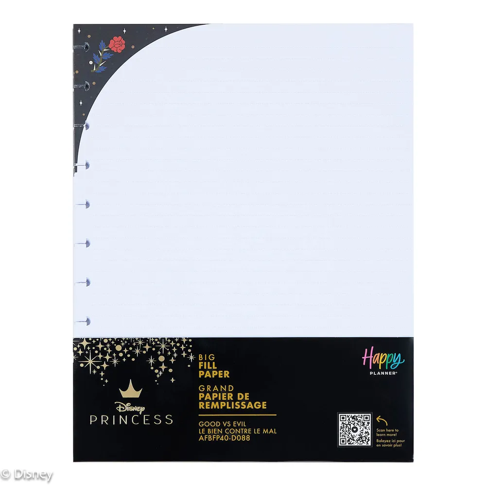 Happy Planner Disney Good vs Evil recharge papier Big 40 feuilles pointillé