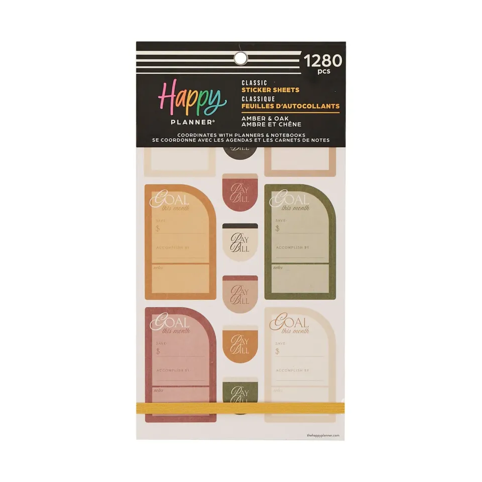 Happy Planner Amber & Oak stickers budget Value Pack 30 feuilles