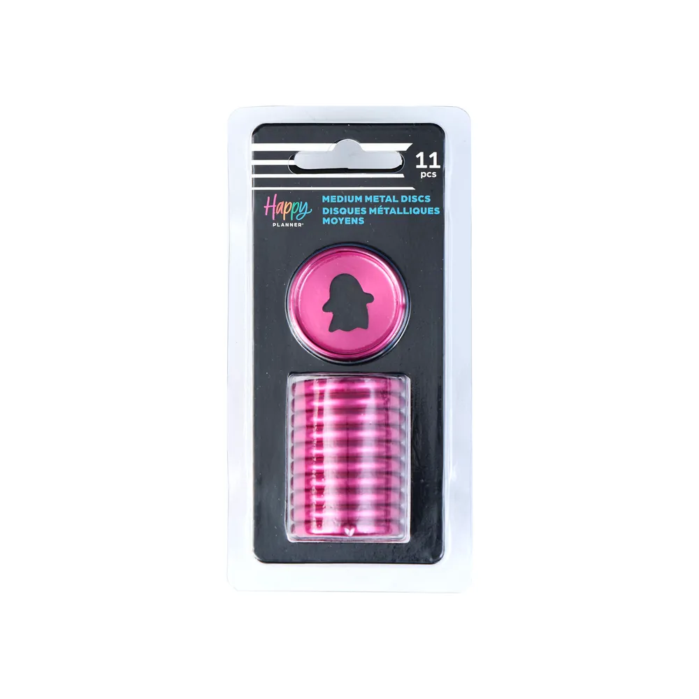 Happy Planner Pink Ghost Cutout disques métal rose medium