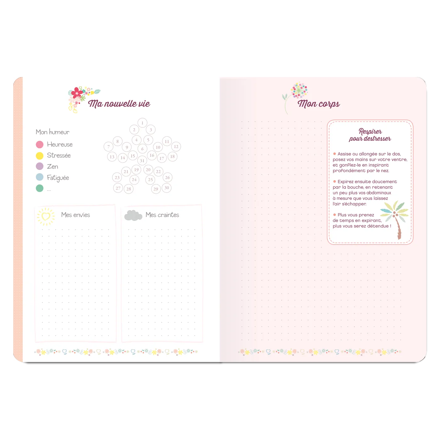 Corolle Journal jeune maman carnet bébé 160 pages élastique