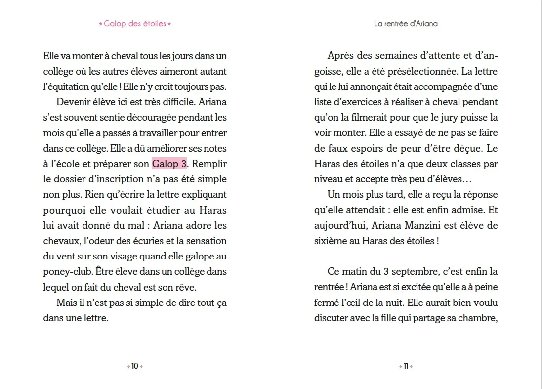 Frigobloc Le Galop des Etoiles Tome 1 roman cheval 8 ans