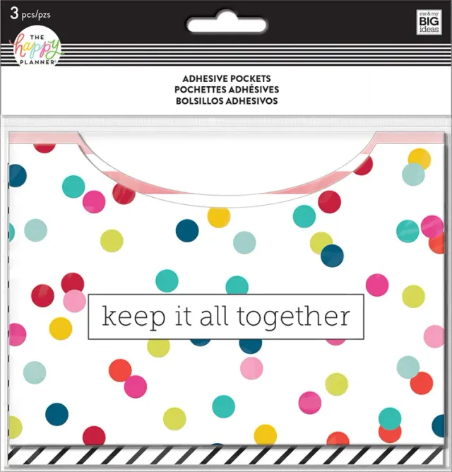 Happy Planner Multi Dot pochettes adhésives lot de 3
