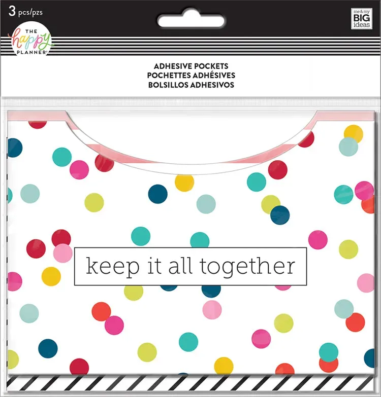 Happy Planner Multi Dot pochettes adhésives lot de 3