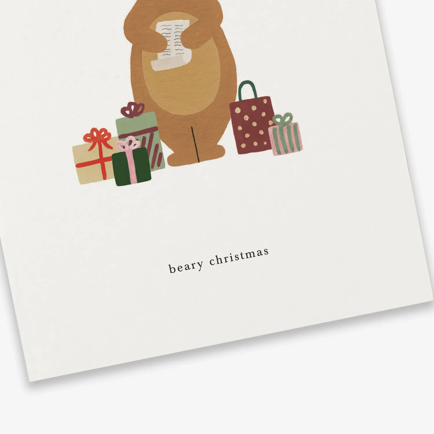 Kartotek Christmas Bear carte de Noël ours avec enveloppe