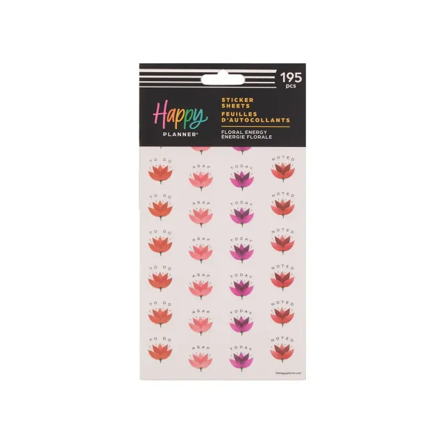 Happy Planner Floral Energy planches stickers fleurs 10 feuilles