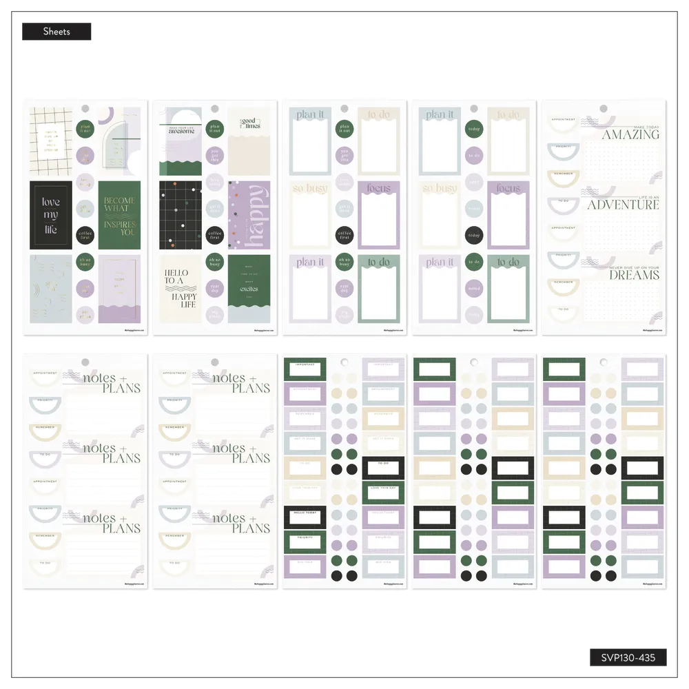 Happy Planner Value Pack Mauve & Moss stickers 799 motifs foil