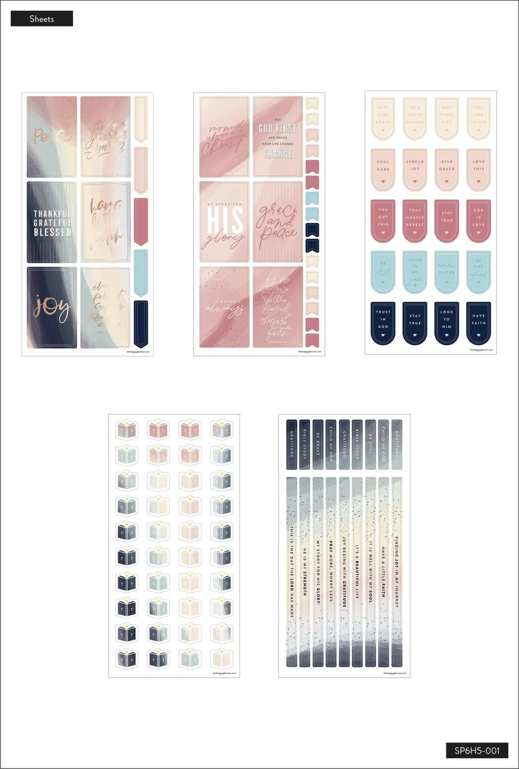 Happy Planner Joy Faith stickers foi 5 feuilles 111