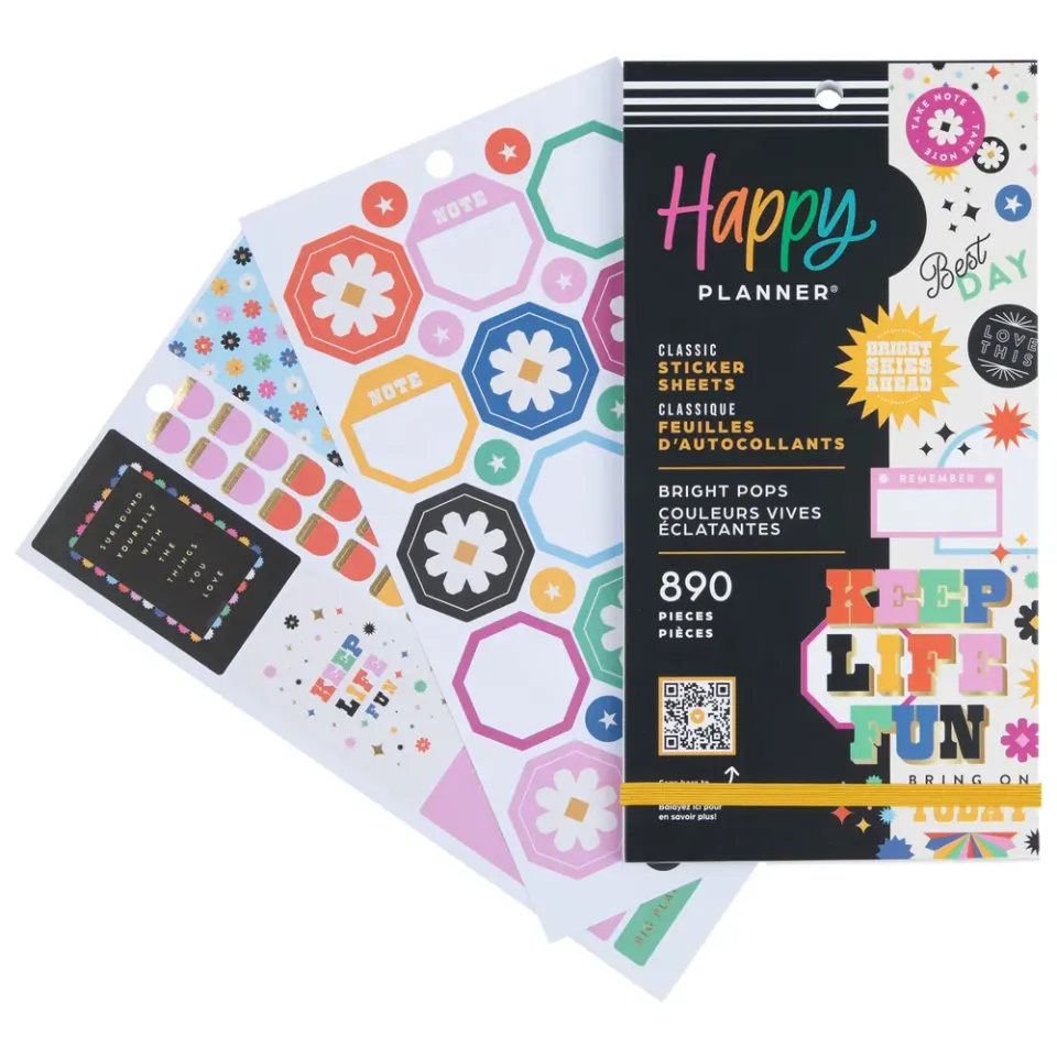 Happy Planner Bright Pops stickers 890 autocollants Classic
