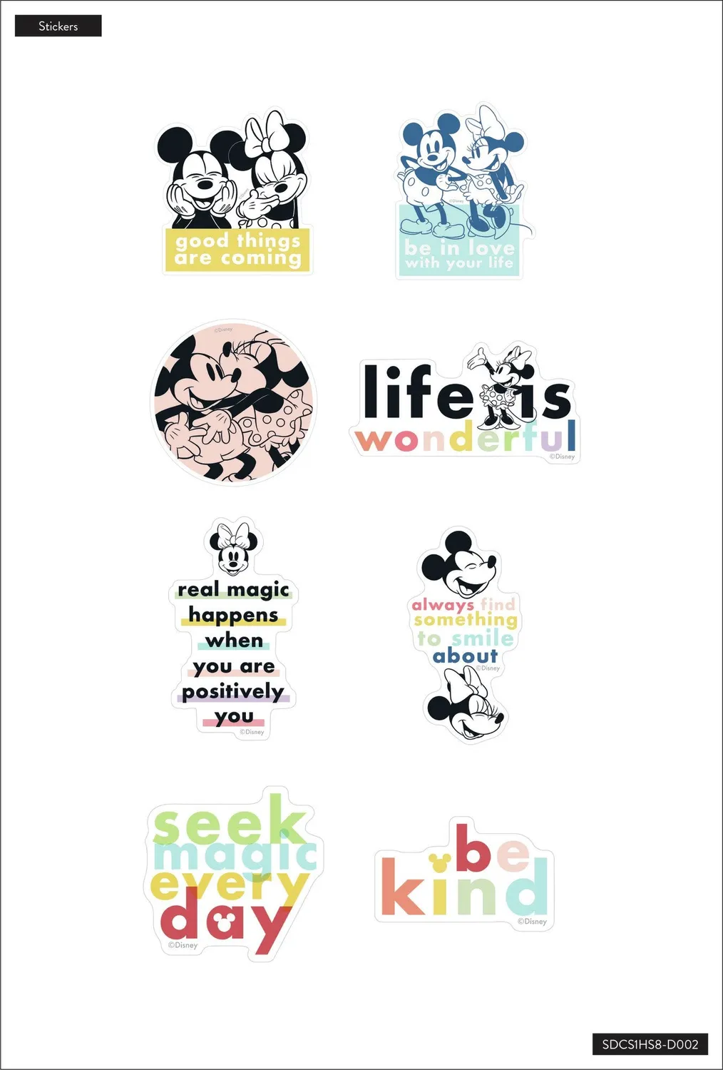 Happy Planner Disney Mickey Minnie Colorblock stickers vinyle lot 8
