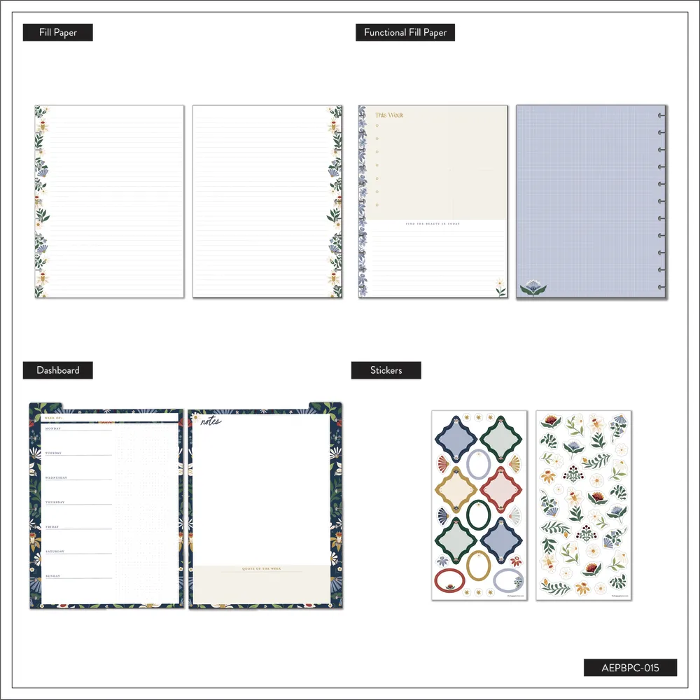 Happy Planner Forest Flowers Companion Big accessoires pochette florale