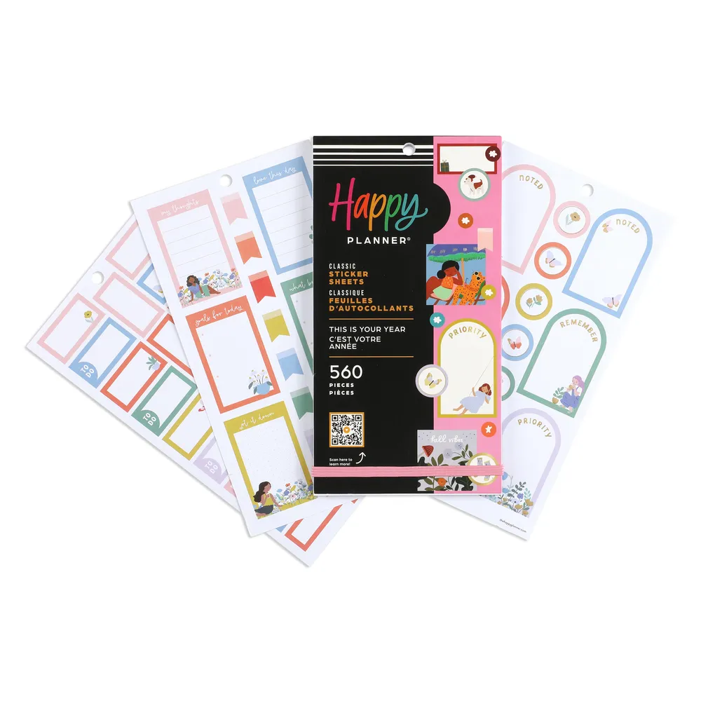 Happy Planner Squad Goals stickers Classic 560 coloré foil