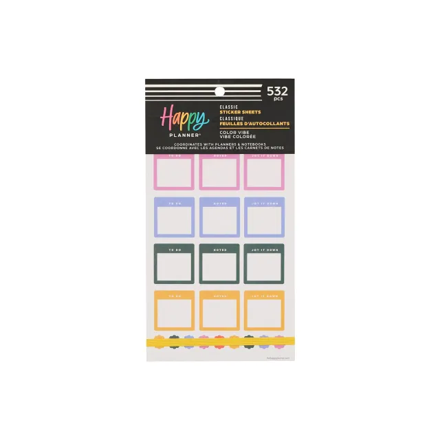 Happy Planner Color Vibe carnet stickers 30 planches couleur