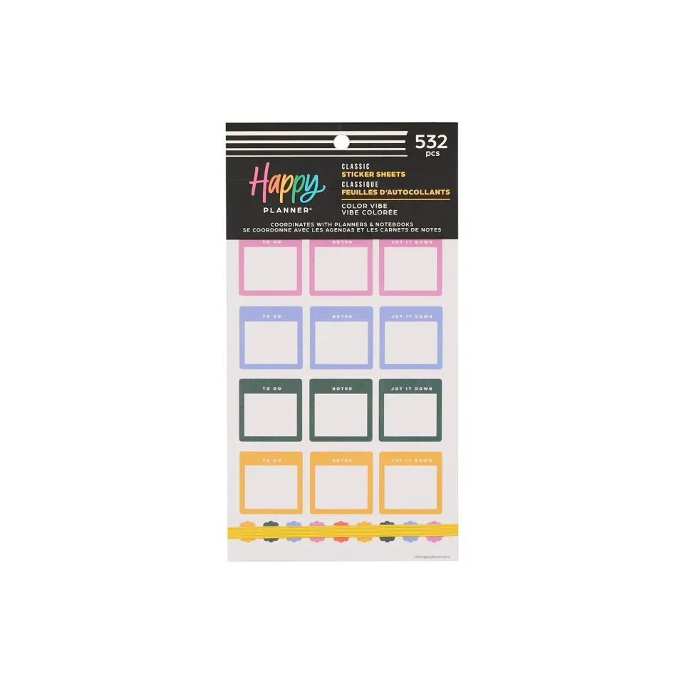 Happy Planner Color Vibe carnet stickers 30 planches couleur