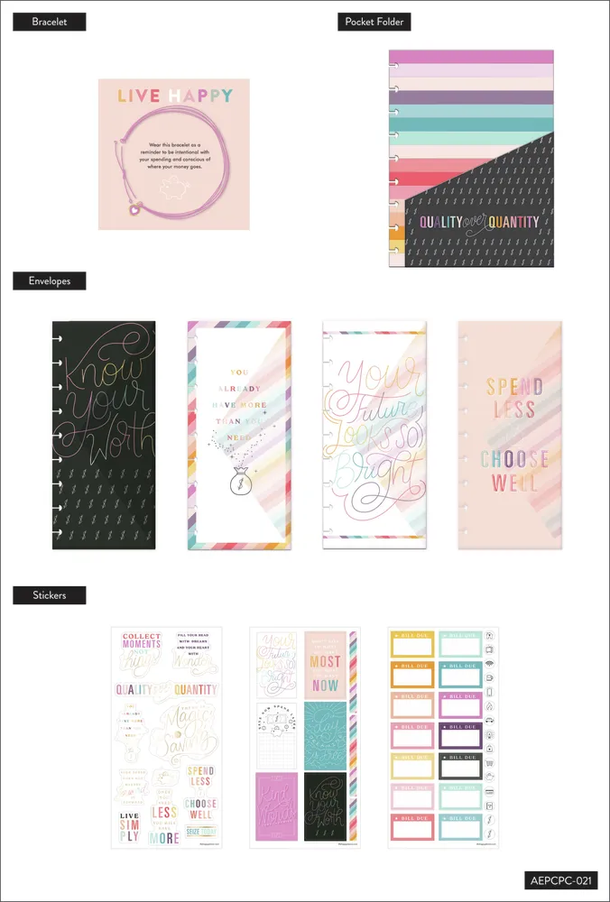 Happy Planner Save Now Spend Later compagnon budget Classic