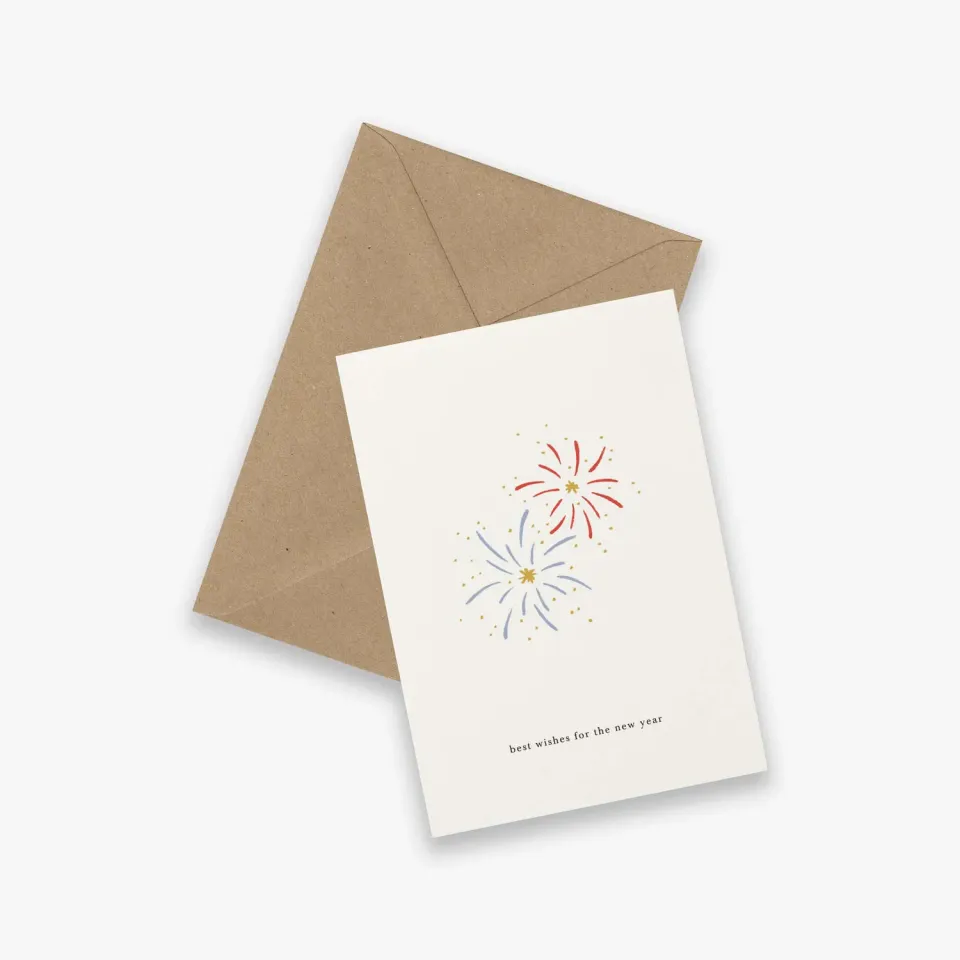 Kartotek Fireworks carte de voeux nouvel an avec enveloppe