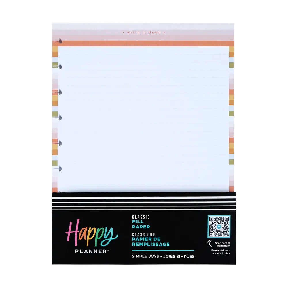 Me & my big ideas Simple Joys papier recharge pointillé ligné Classic 40 feuilles