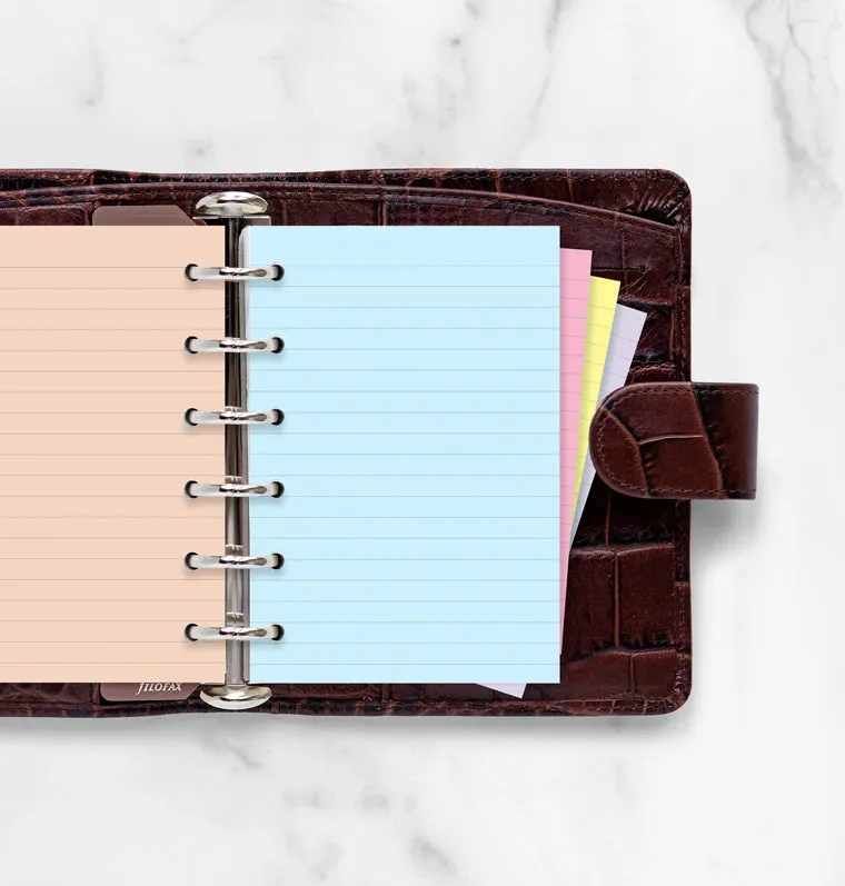 Filofax recharge papier ligné coloré Pocket 30 feuilles