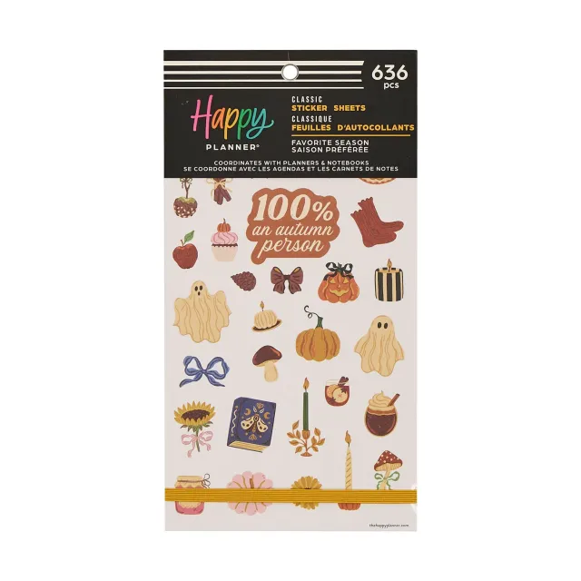 Happy Planner Favorite Fall Season stickers automne 30 feuilles