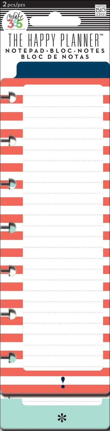 Happy Planner Notepads bloc-notes rouge teal 2 x 20 feuilles
