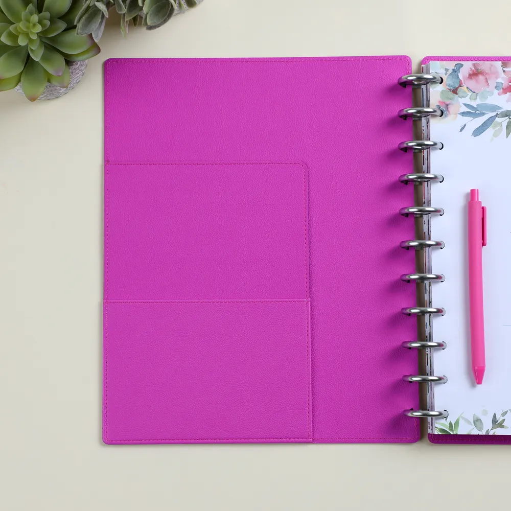Happy Planner Big couverture clipsable simili-cuir prune