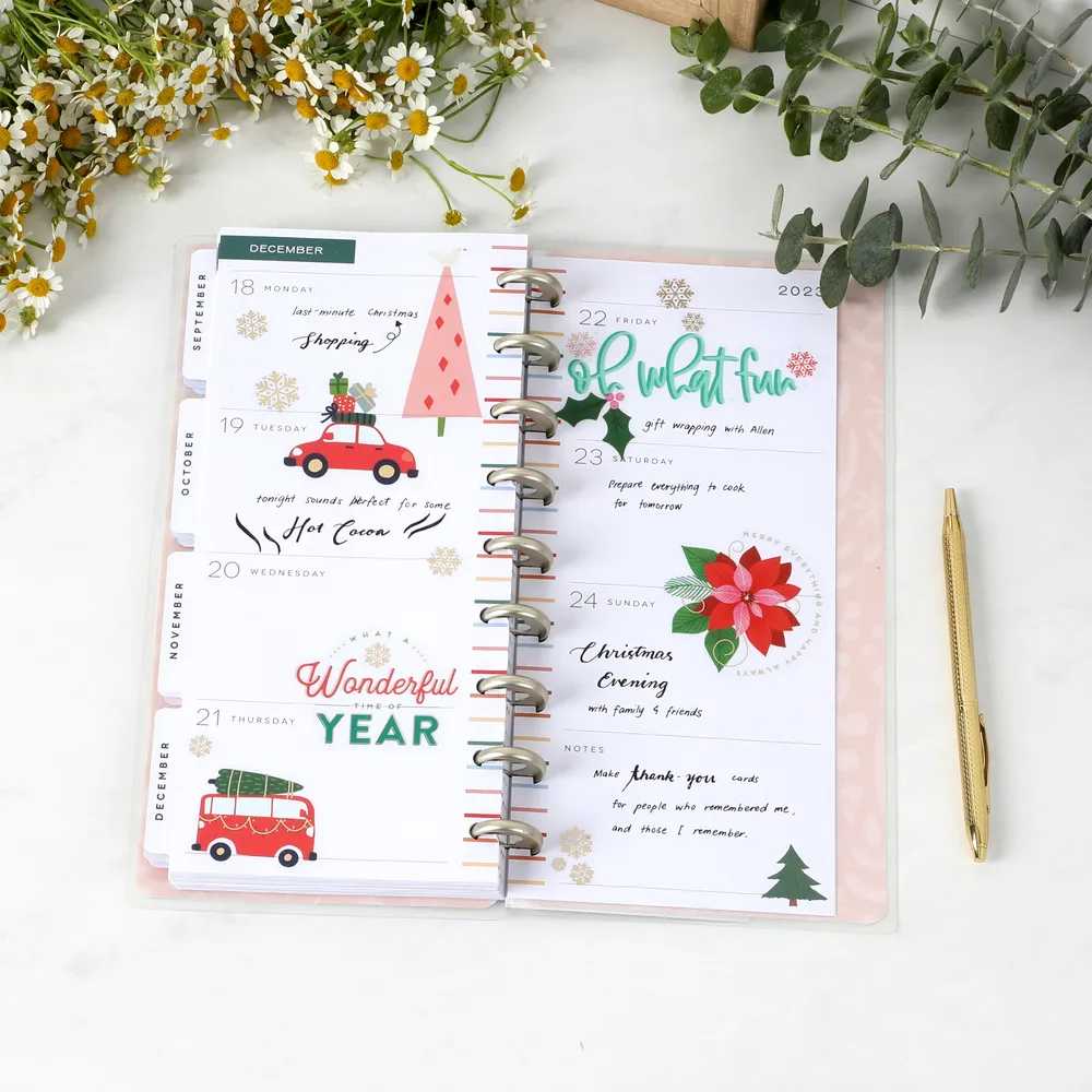 Happy Planner Merry Christmas stickers 5 feuilles fêtes