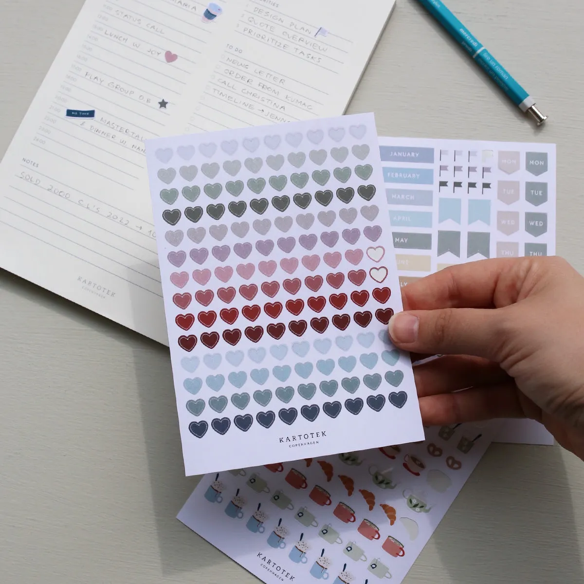Kartotek Mini Hearts stickers cœurs fête