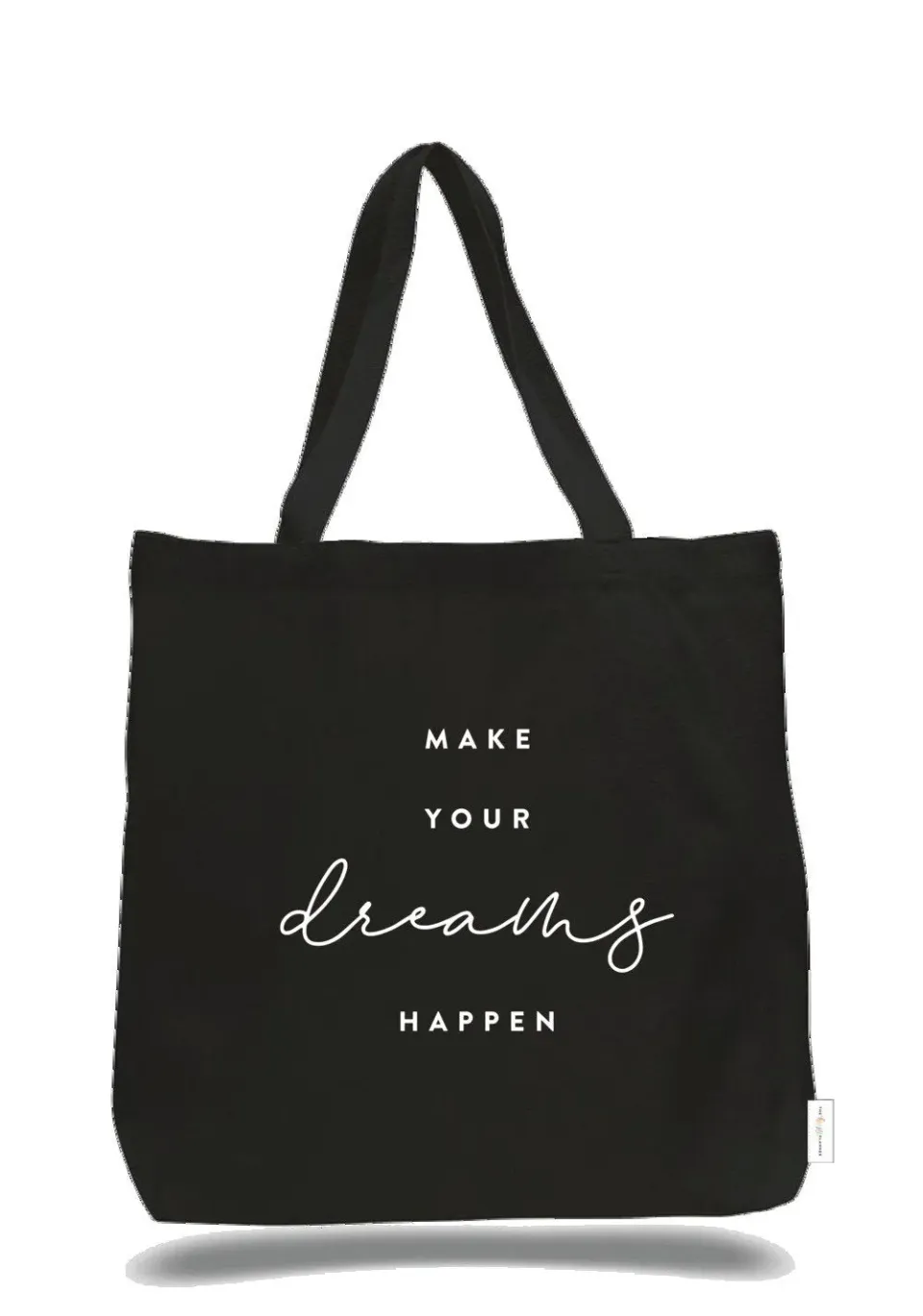 Happy Planner Dreams tote bag toile noire 33x34 cm