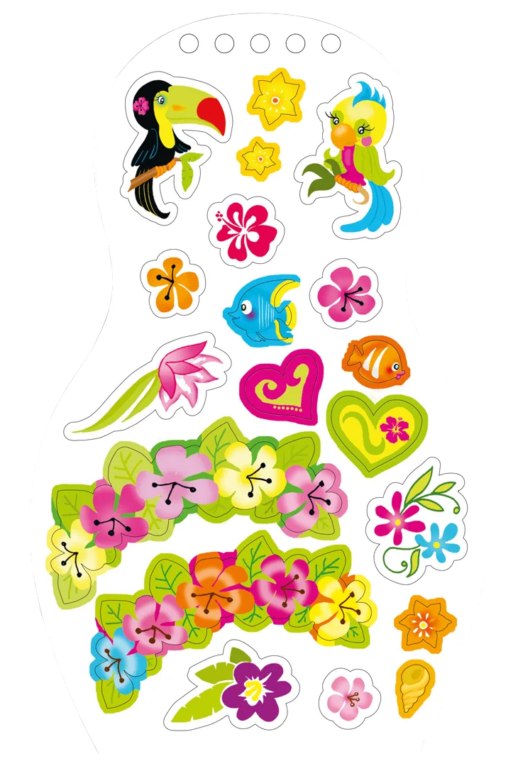 Frigobloc Minimiki Mohea à Tahiti carnet créatif stickers bracelet