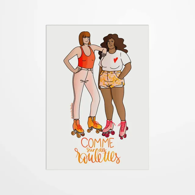 My365 La Renarde Bouclée Roller girls carte postale