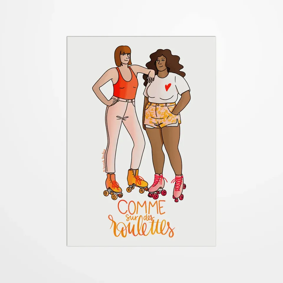 My365 La Renarde Bouclée Roller girls carte postale