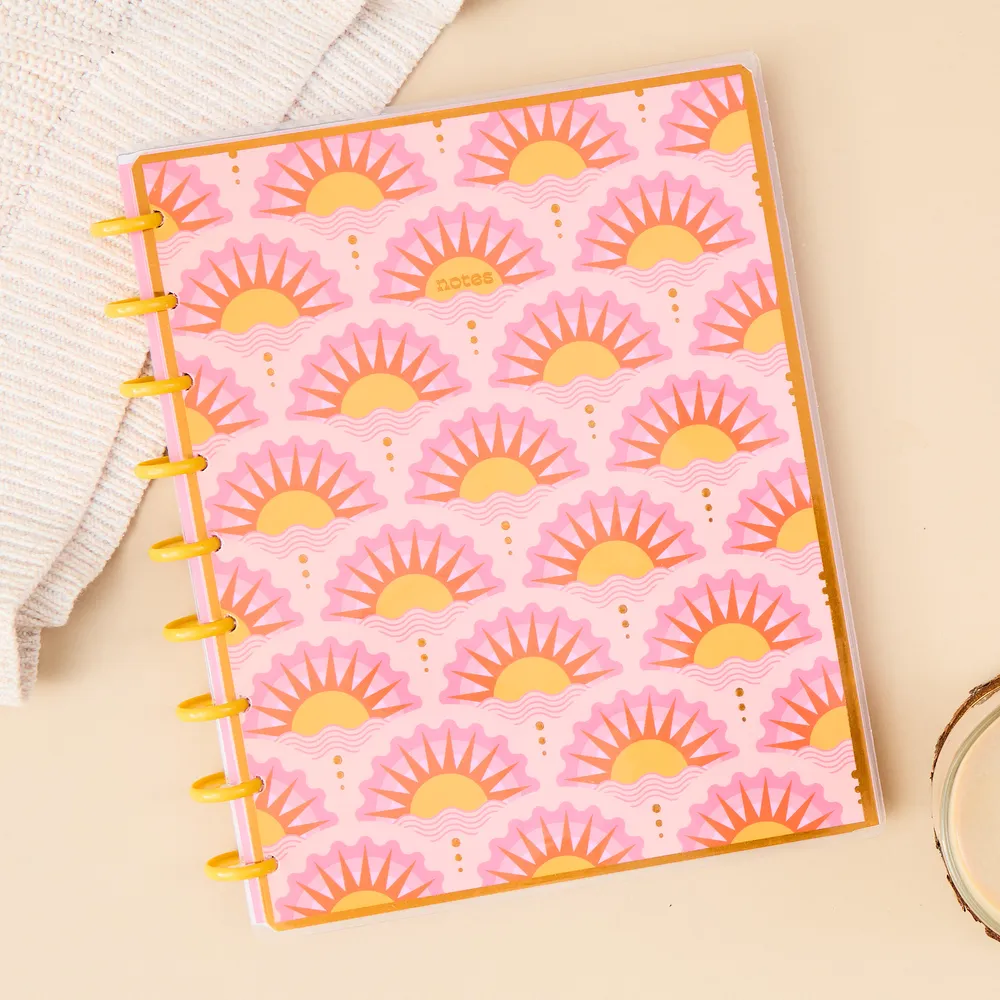 Happy Planner Retro Sunset Cat Coq carnet pointillé 60 feuilles
