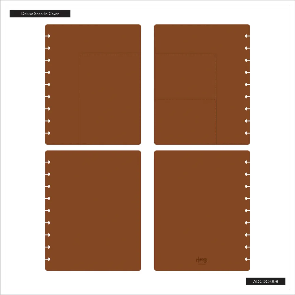 Happy Planner Classic couverture agenda Camel simili cuir grainé
