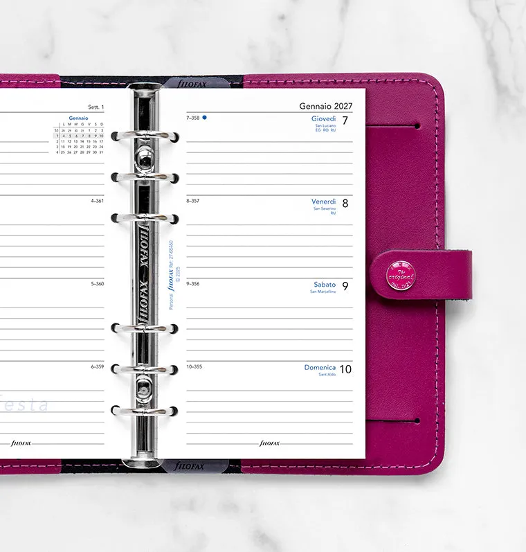 Filofax Classic recharge agenda Personal 2027 semaine italien